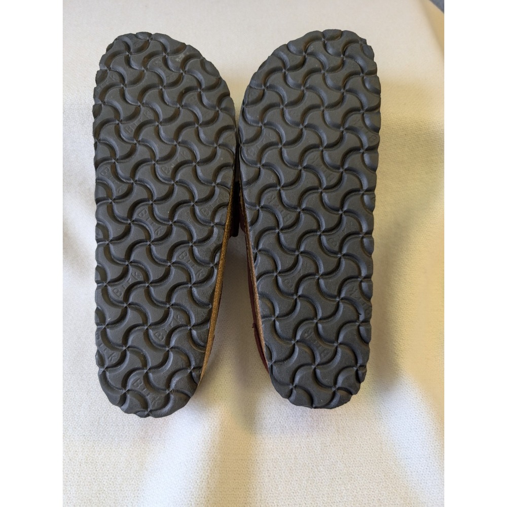 NEW! Birkenstock Women's 7 ' Buckley' Suede Shearling Clog Burgandy $180 - Picture 9 of 10